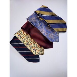 Lot of 5 Handmade Lauren Ralph Lauren Ties Silk Ties Floral Paisley Stripe M